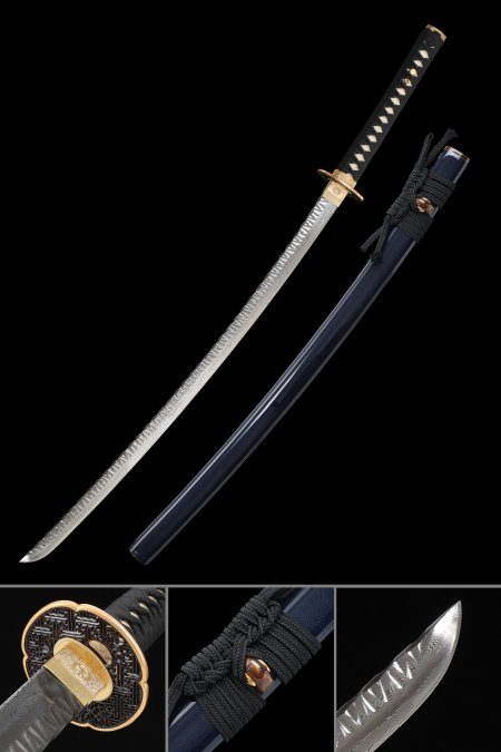 High-performance Japanese Samurai Sword Damascus Steel Full Tang