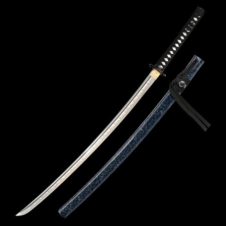 Handmade Full Tang Japanese Samurai Sword 1095 Carbon Steel With Marble Scabbard