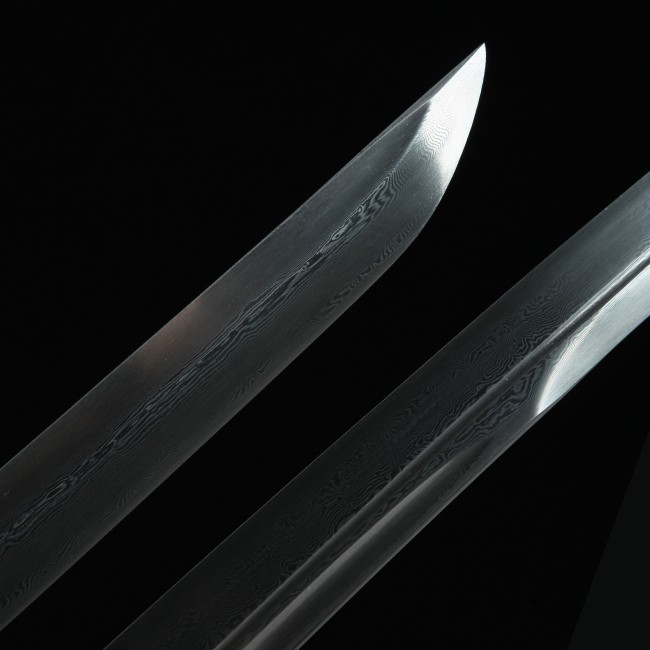 Katana De Espiga Completa  Patrón De Espada Samurái Japonés Hecho A Mano  De Acero Con Vaina Negra - TrueKatana