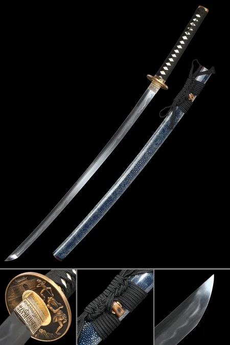 High-performance Handmade Katana Sword T10 Carbon Steel With Pearl Rayskin Scabbard