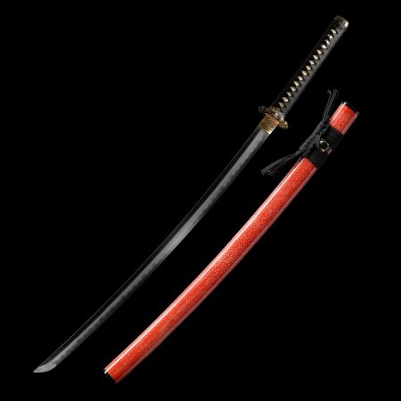 High-performance Japanese Katana Sword Damascus Steel With Red Saya