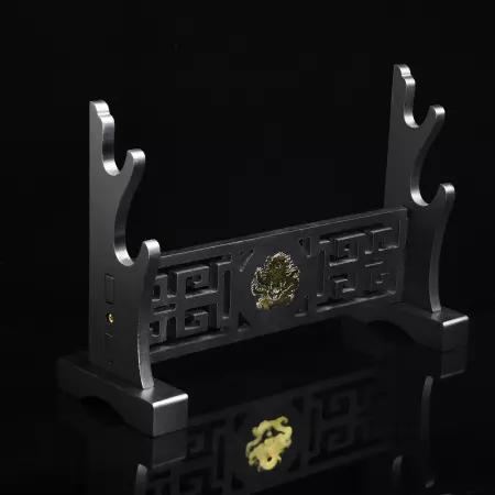 2 Tiers Katana Sword Stand Holder Display Two-layer Rack Base Black Lacquered Wood