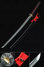 Handmade Japanese Sword 1065 Carbon Steel With Black Scabbard