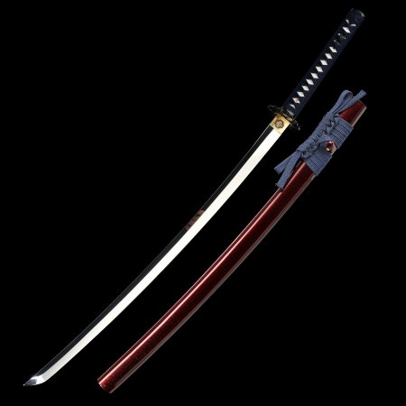 Handmade Full Tang Samurai Sword 1095 Carbon Steel With Darkred Scabbard