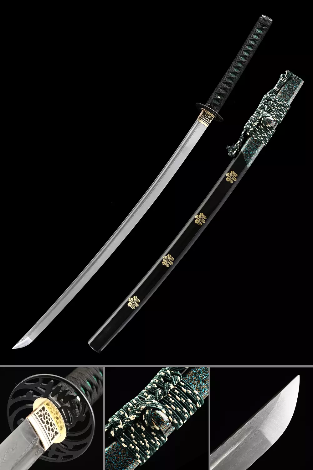 Clay Tempered T10 Steel Blade Japanese Samurai Sword Full Tang Katana Nihonto 