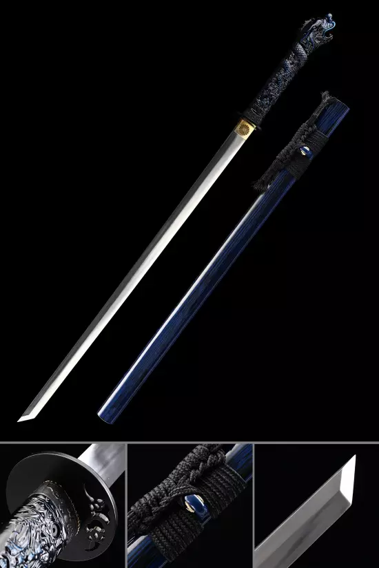 Handmade Japanese Ninjato Ninja Sword With Dragon Head Handle