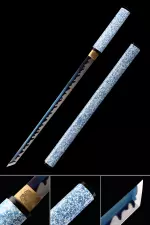 Handmade Japanese Shirasaya Ninjato With Blue Blade