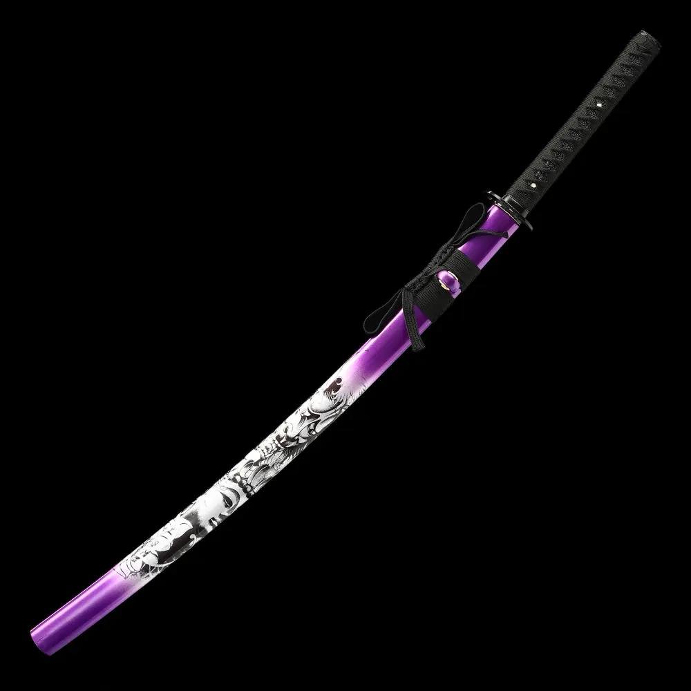Purple Katana | Handmade Japanese Katana Sword 1065 Carbon