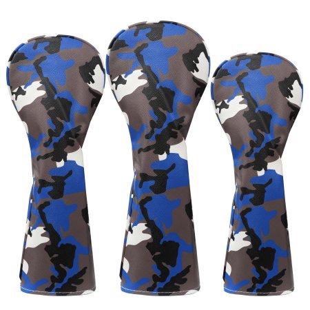 Military Camo Golf Wood Headcovers Set - Blue