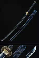 Handmade Japanese Katana Sword High Manganese Steel With Blue Blade