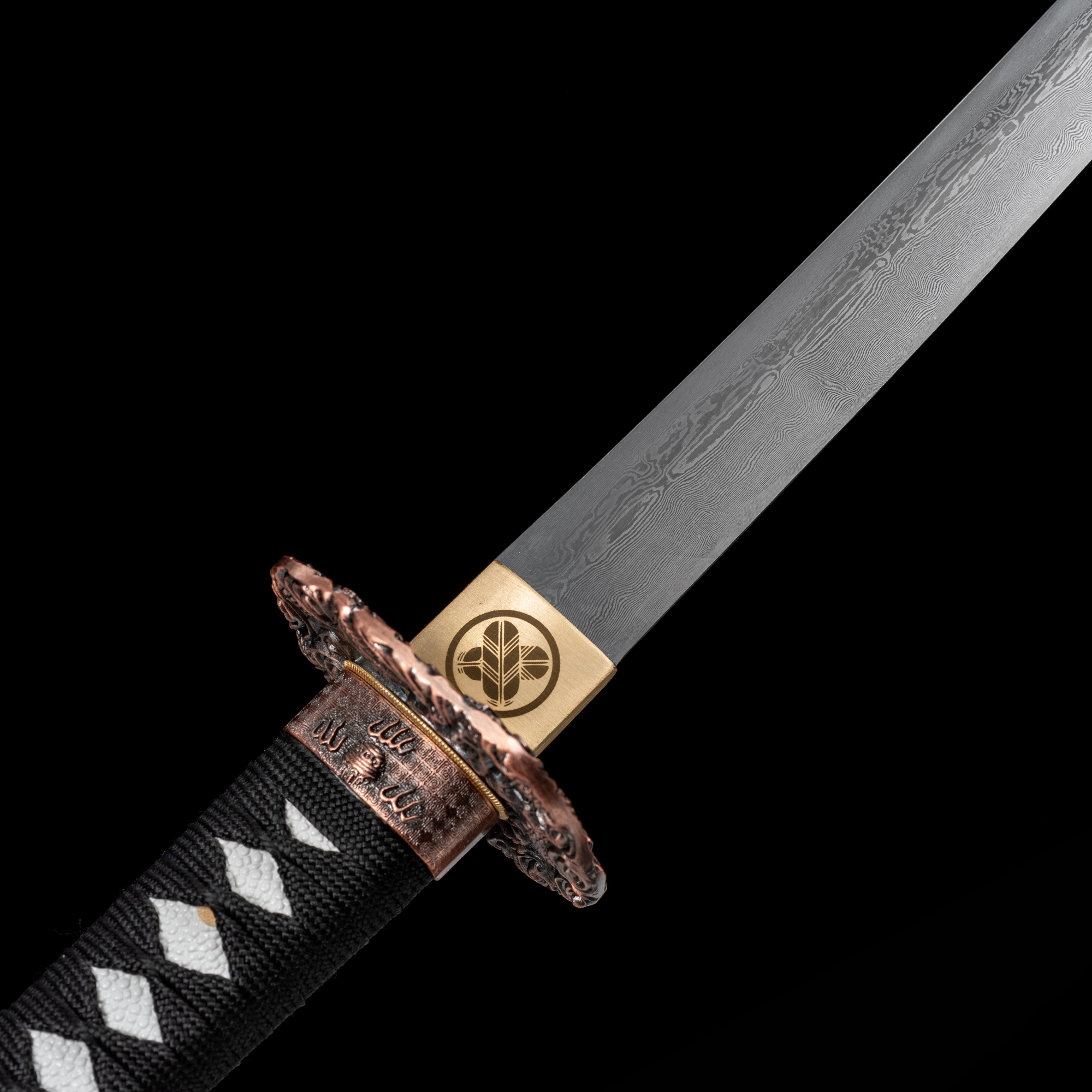 Katana del dragón japonés Acero real hecho a mano Espada Tang completa  Chapado rojo Navaja afilada Vaina de madera -  México