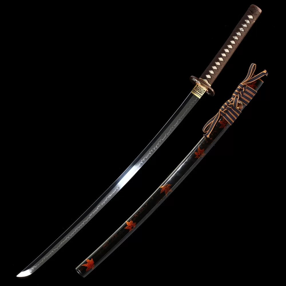 Authentic Katana | Black Flower Saya T10 Carbon Steel Katana