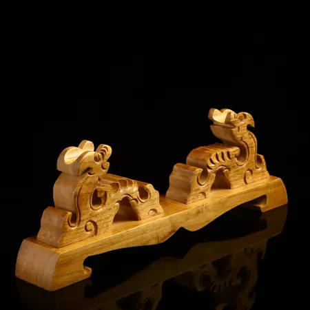 Single Dragon Katana Sword Stand Holder Display 1-layer Natural Wood Rack
