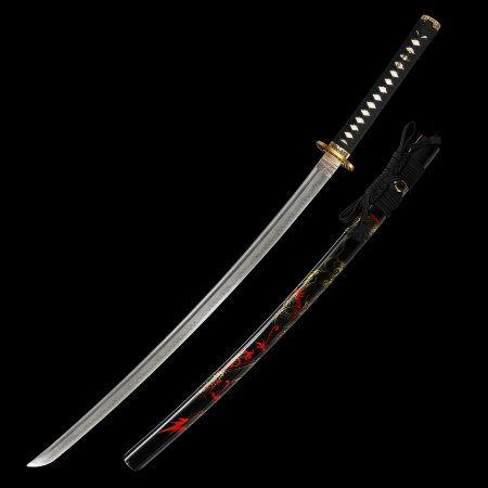Handmade  Full Tang Katana Sword T10 Carbon Steel With Real Hamon Blade