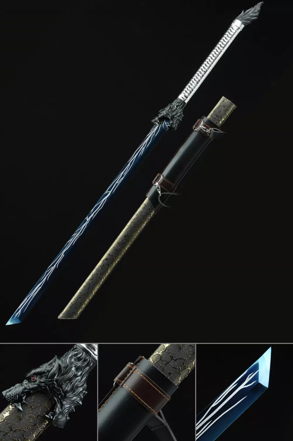 Chinese Dao Sword | Handmade Chinese Tang Dynasty Dao Sword High Manganese  Steel Blue Lightning Blade - TrueKatana