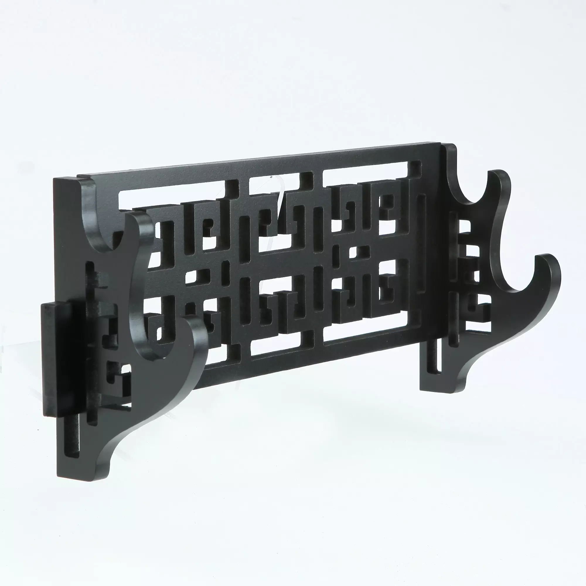 Katana Wall Mount Handmade Black Wooden Double Tier Katana Stand