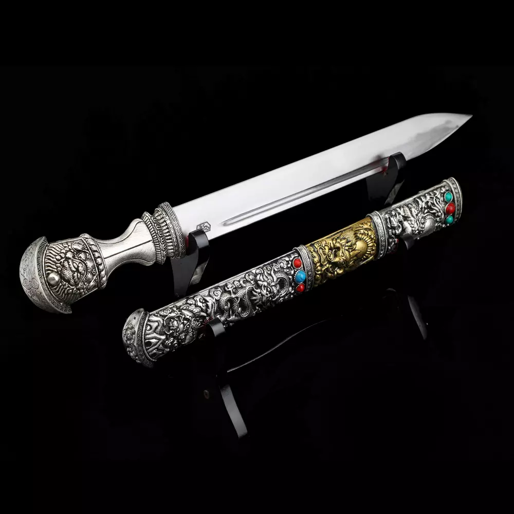 Tibetan Dagger | Antique Tibetan Knife, Double Edge Blade