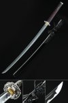Handgemachte Wellen Und Fischart Tsuba Katana Samurai Schwerter Mit Schwarzer Scheide