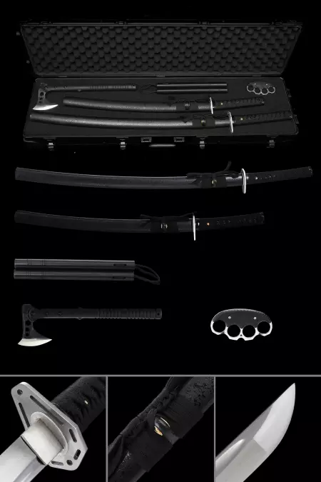Japanese Wakizashi Set, Including Nunchakus, Axe And Boxer Beast Defense