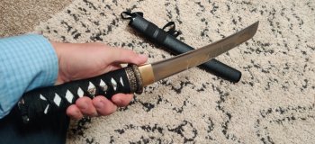 Handmade Japanese Short Tanto Sword 1045 Carbon Steel