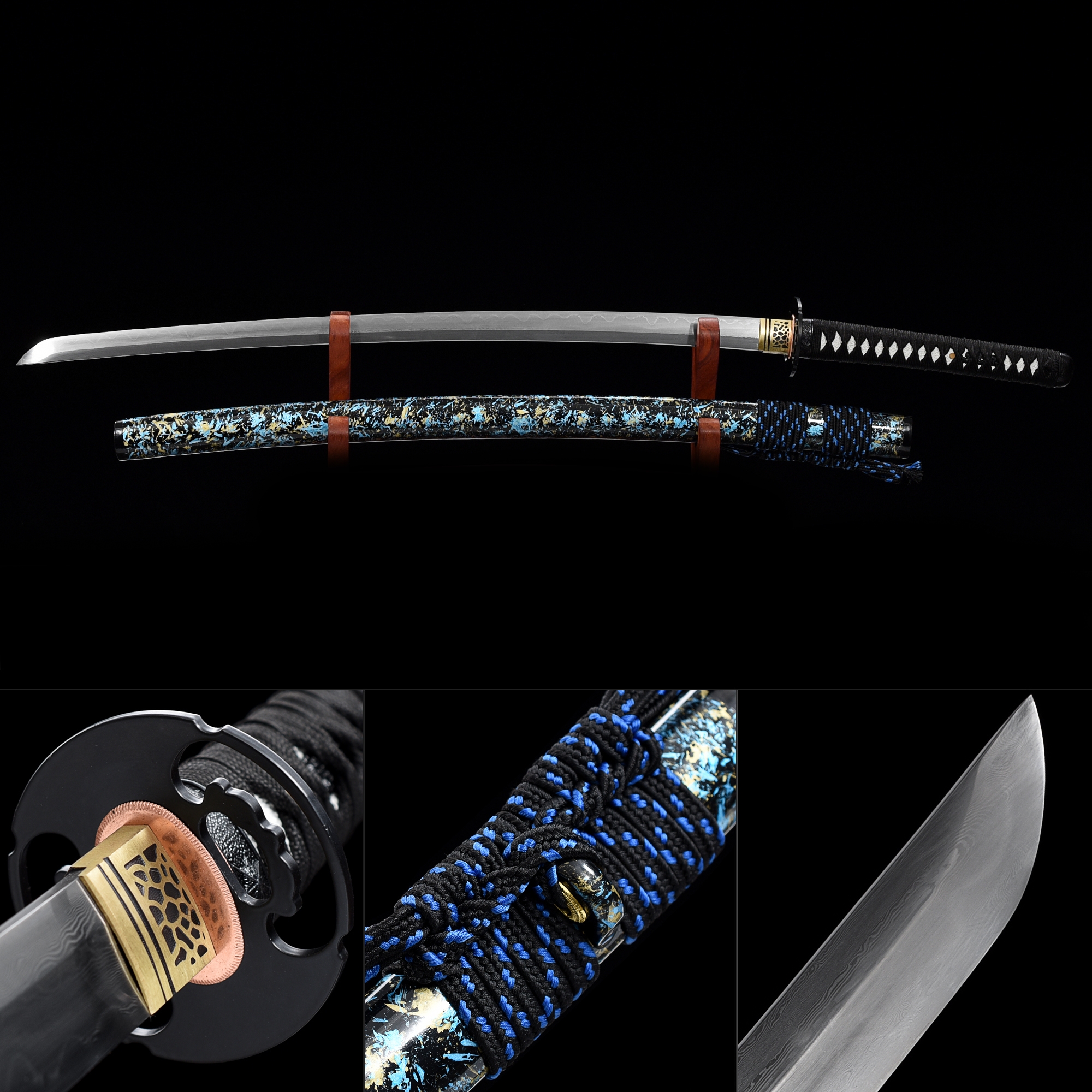 Handmade Pattern Steel Real Hamon Japanese Katana Samurai Sword With