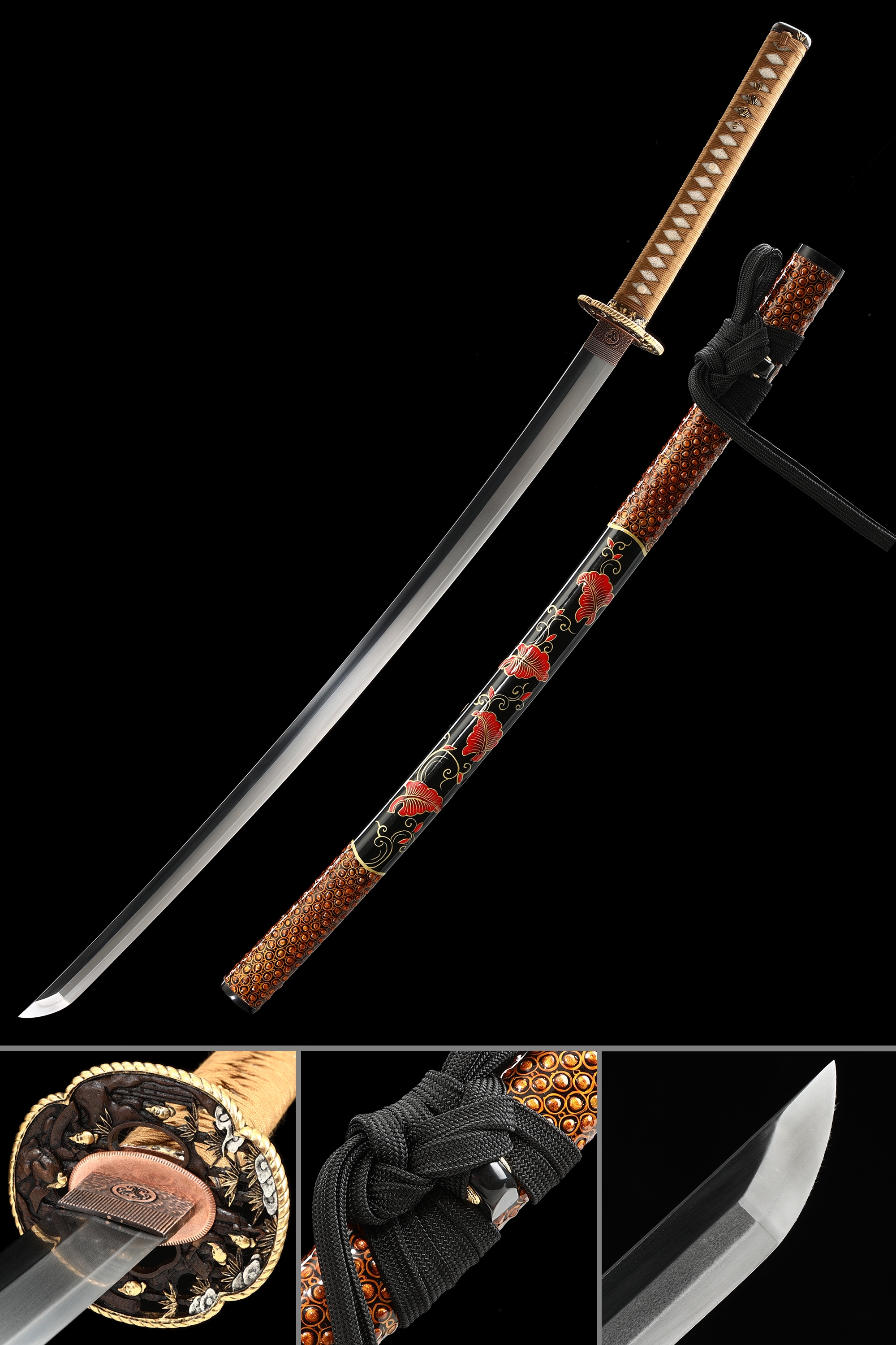 High-performance Handcrafted Katana Sword Tamahagane Steel With Hand-sharpened Blade