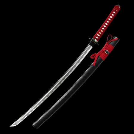 Handmade Full Tang Katana Sword 1060 Carbon Steel With Red Handle