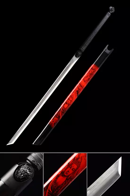 Handmade Japanese Ninjato Sword With Monkey King Scabbard