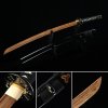 Handmade Japanese Wooden Samurai Sword With Brown Blade And Black Scabbard
