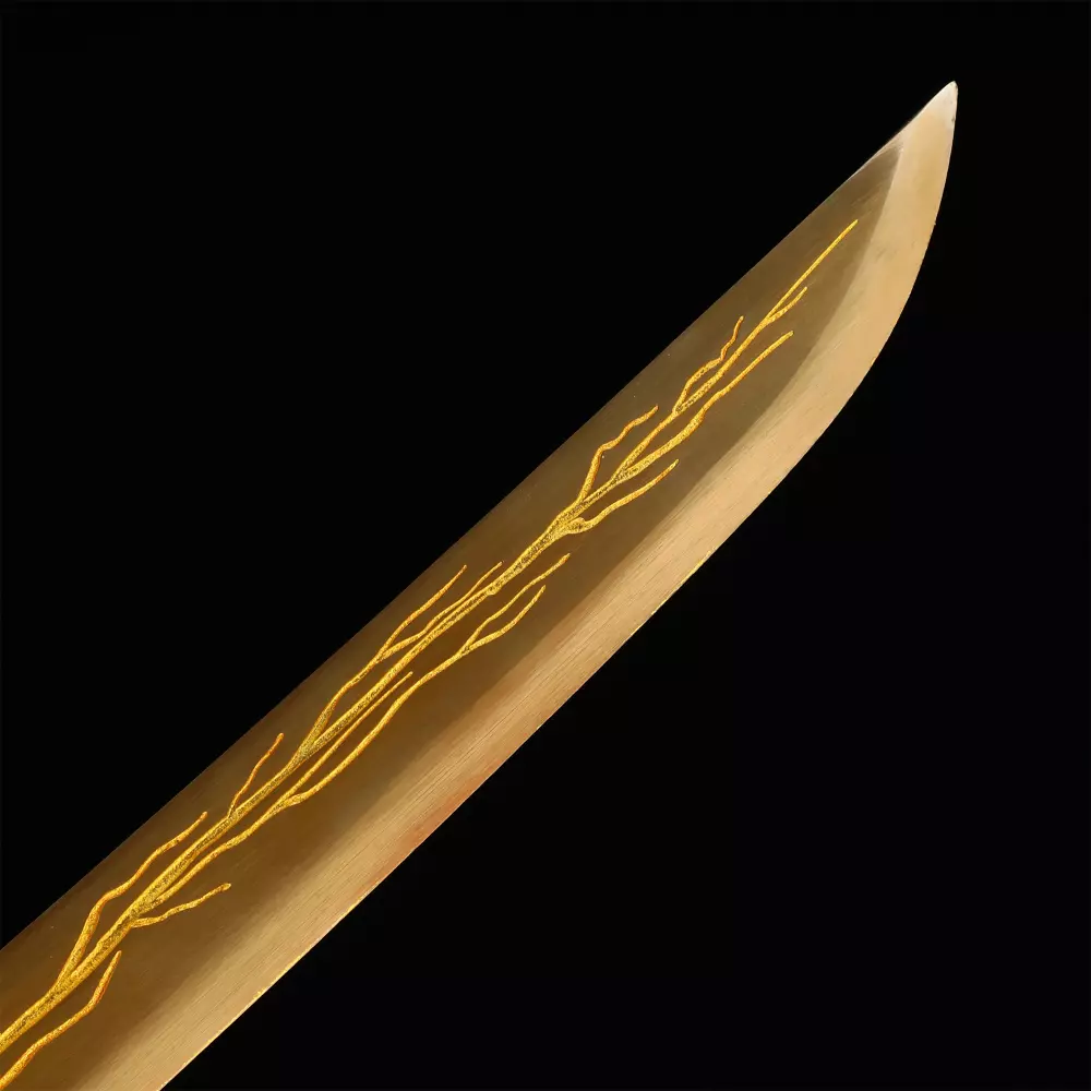 Golden Katana | Handmade Japanese Katana Sword With Golden Blade