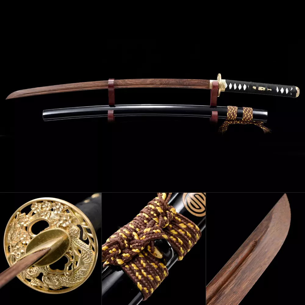 Handmade Wooden Katana Samurai Sword Training Sword Japanese Tachi ...