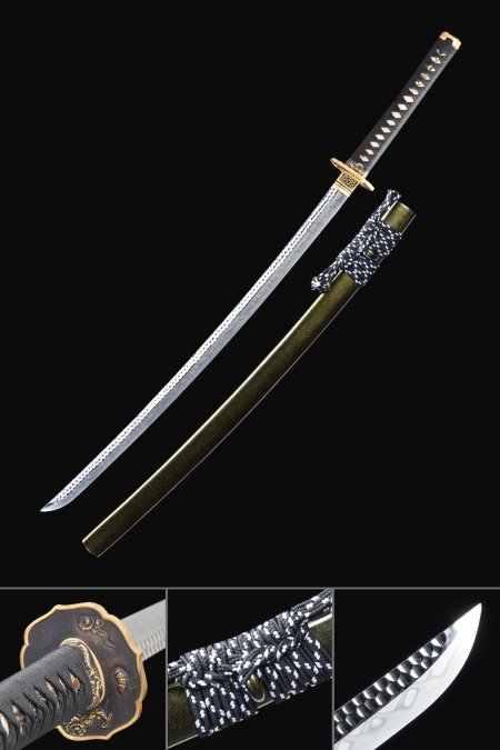 High-performance Japanese Katana Sword Real Hamon With Olive Saya