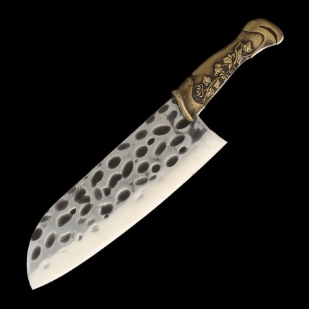 Durable Full Tang Stainless Steel Kitchen Knife With Floral Themed Handle