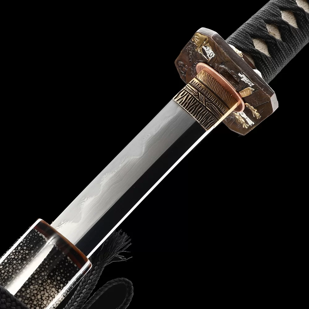 Authentic Katana | Damascus Steel Katana with Pearl Rayskin Saya