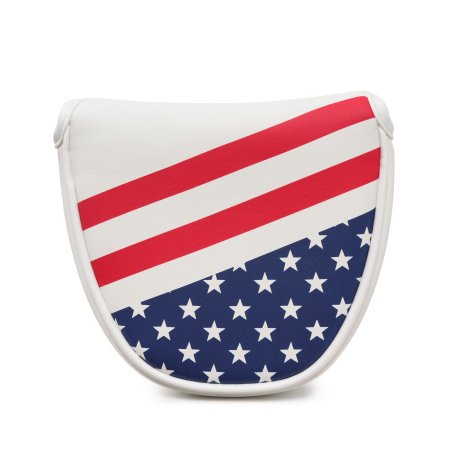 Usa Stars And Stripes Semi-circle Mallet Putter Cover With Magnetic Closure