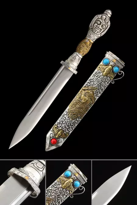Tibet Short Knife, Double Edge Blade Knife