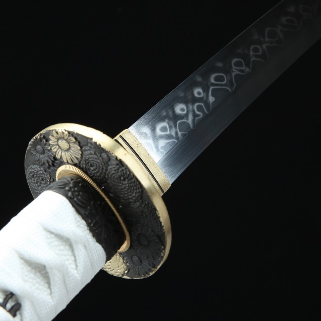 Katana Blanc  Épée Katana Japonaise Faite à La Main En Acier Au