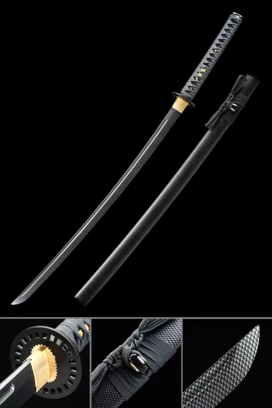 Handmade Aluminum Blade Unsharpened Practice Katana Sword With White Scabbard And Iron Tsuba