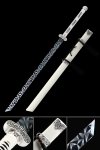 Handmade Chinese Dao Sword High Manganese Steel With Blue Blade And Silver Scabbard
