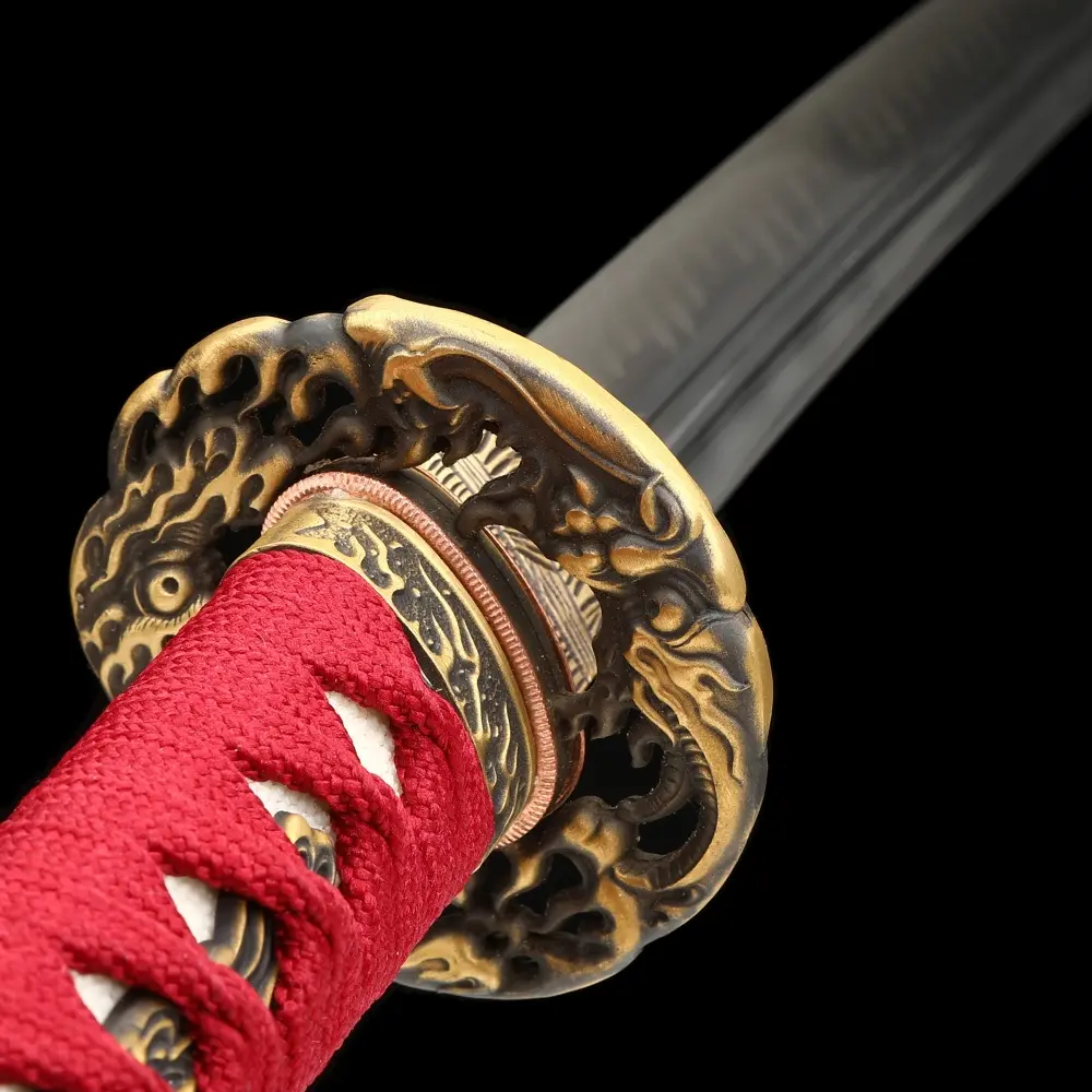 Red Katana | Handcrafted Full Tang Katana Sword T10 Carbon Steel
