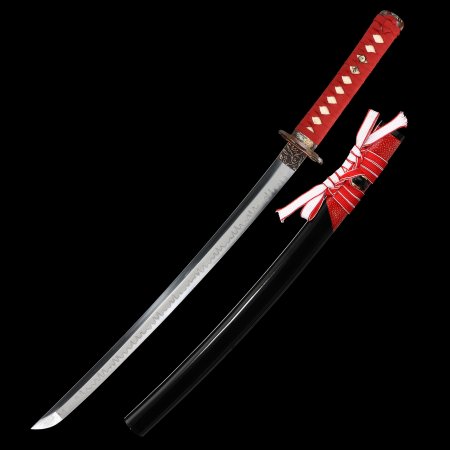 Handcrafted Full Tang Japanese Wakizashi Sword T10 Carbon Steel With Clay Tempered Blade
