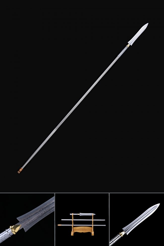 Chinese Overlord Spear - Manganese Steel Kung Fu Spear 79 Inches Foldable With Polished Blade