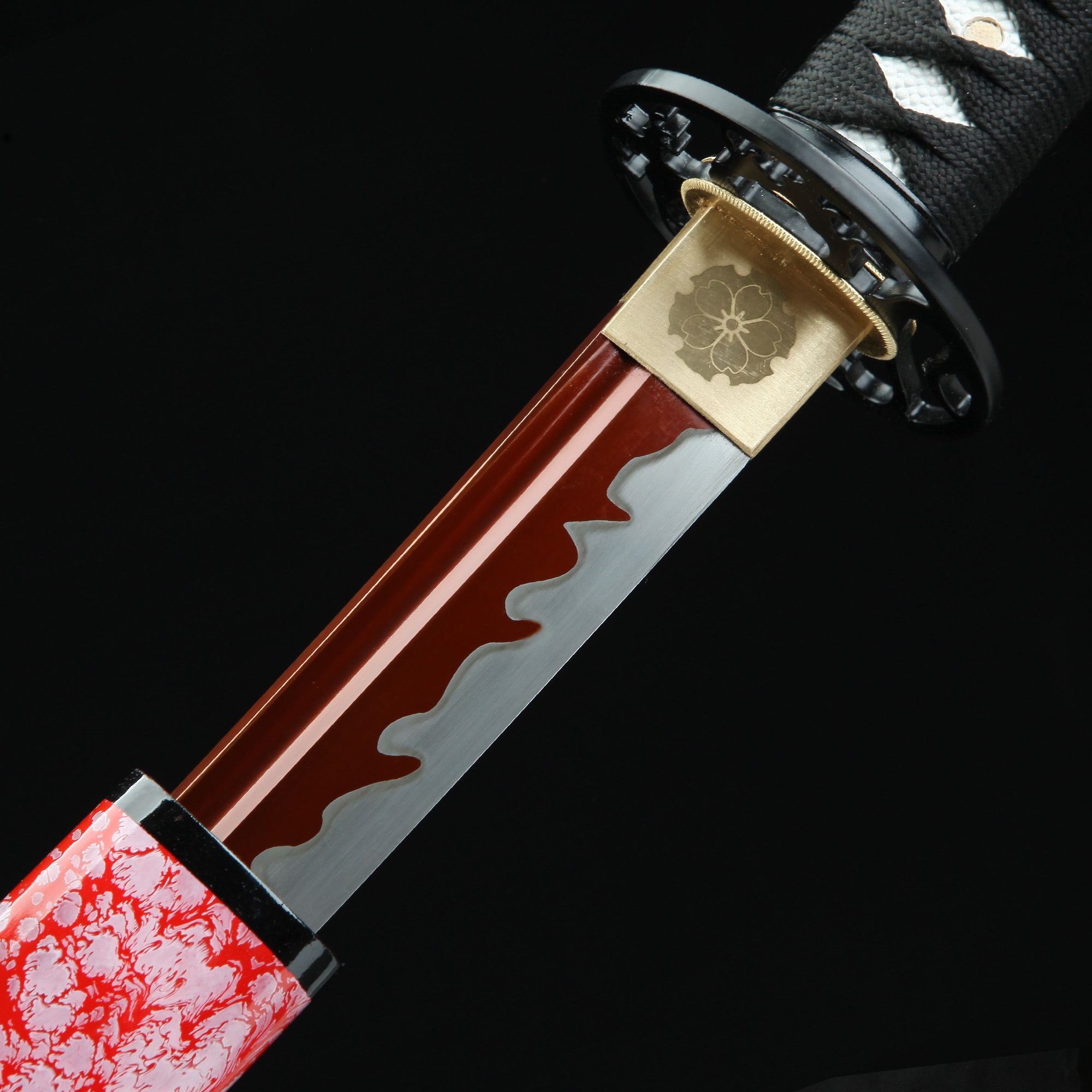 Red Katana Handmade Japanese Katana Sword Manganese Steel With Red Blade Truekatana