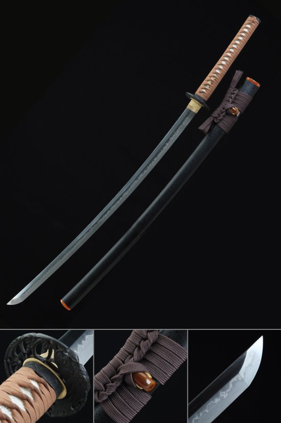Dragon Tsuba T10 Carbon Steel Katana, Clay Tempered, Full Tang & Hand Forged