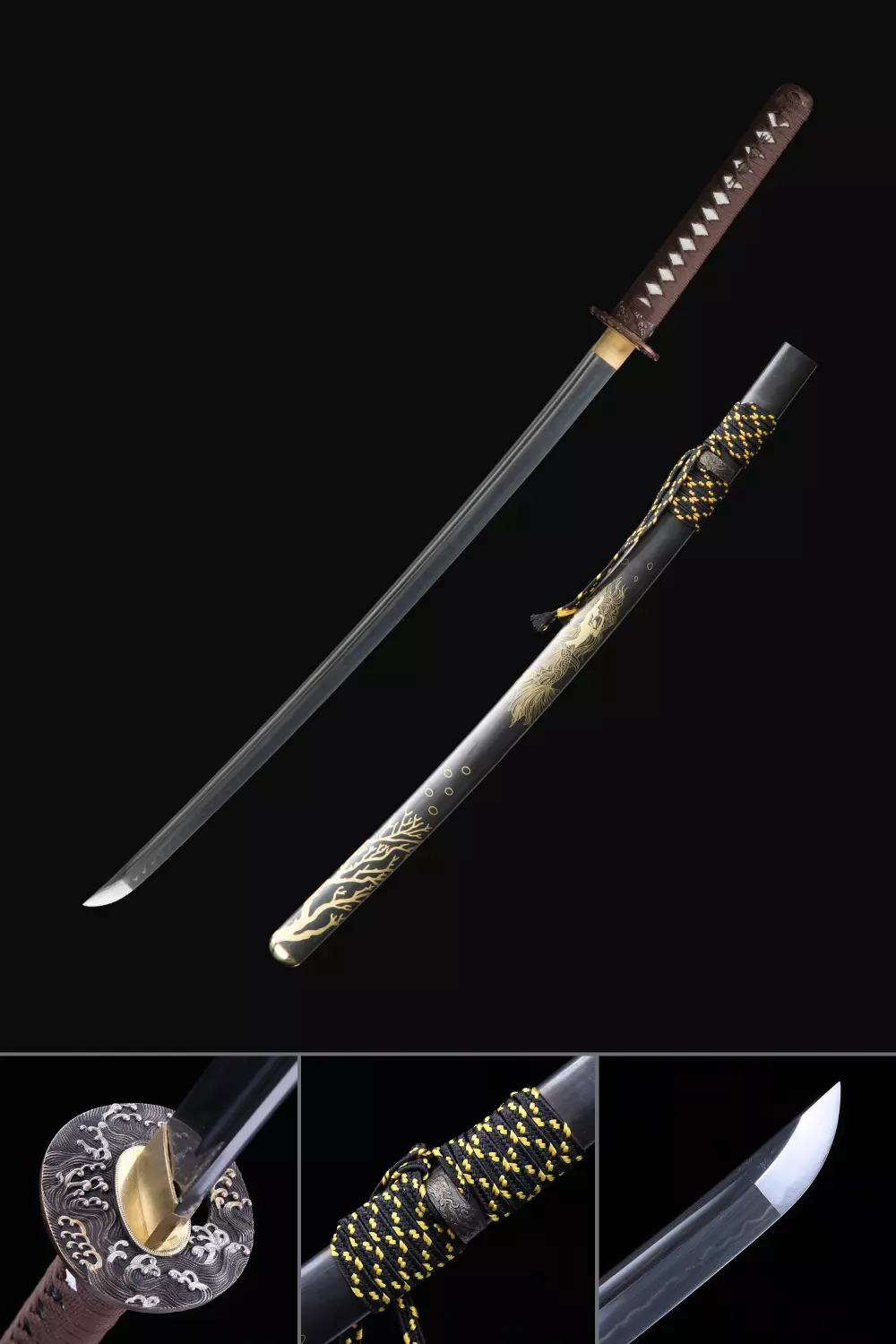 40'' Clay Tempered Folded T10 Steel Japanese Samurai Katana Sharp Practice Sword 