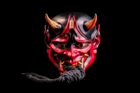 Red Japanese Hannya Devil Ghost Oni Mask