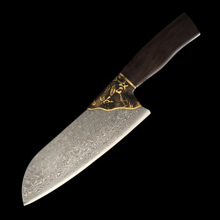 Handcrafted Full Tang Stainless Steel Kitchen Knife With Copper Guard