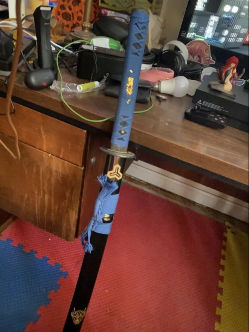 Handmade Japanese Katana Sword 1060 Carbon Steel With Blue Blade