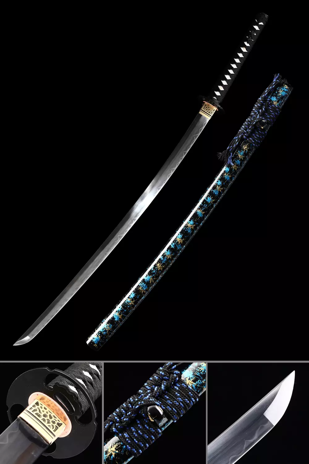 Real Katana  Handmade Real Japanese Katana Sword Damascus Steel Real Hamon  - TrueKatana
