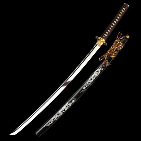 Handmade Full Tang Katana Sword 1095 Carbon Steel With Dragon Theme Scabbard